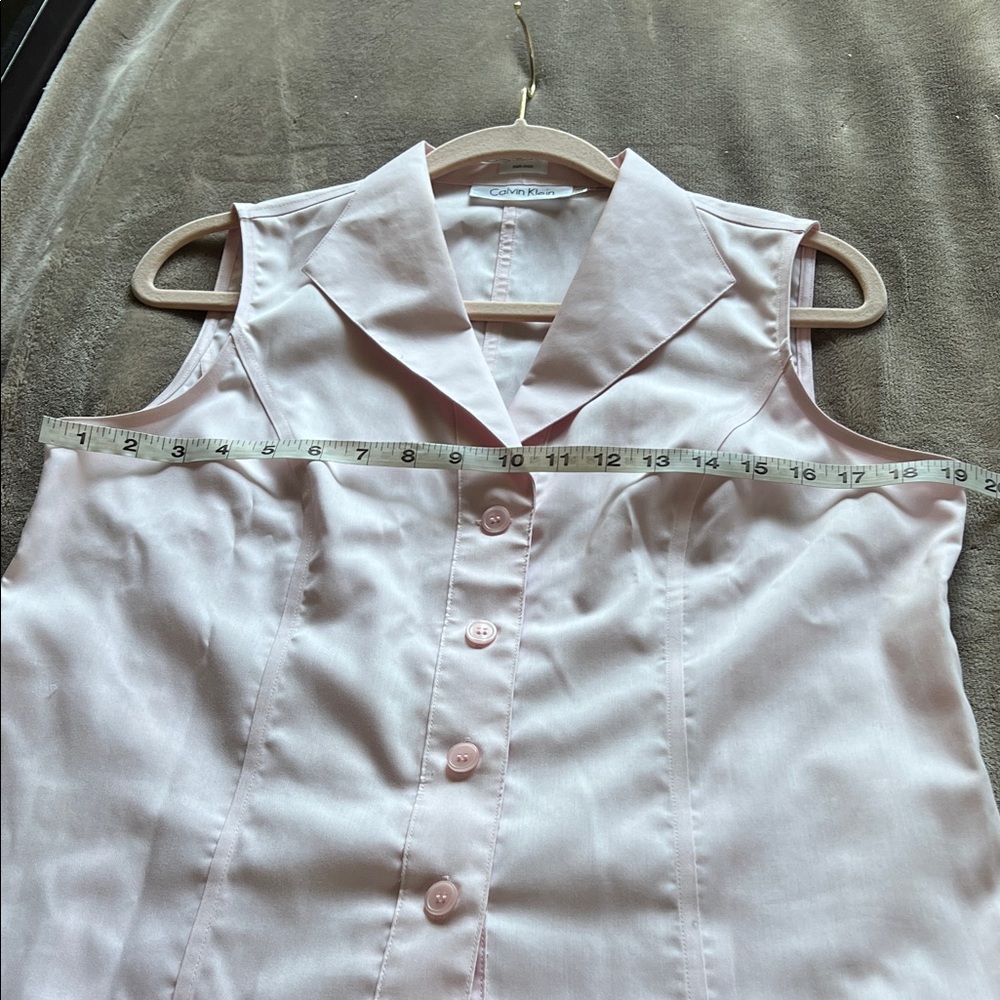 Calvin Klein Light Pink Button-Up Blouse - Picture 6 of 8